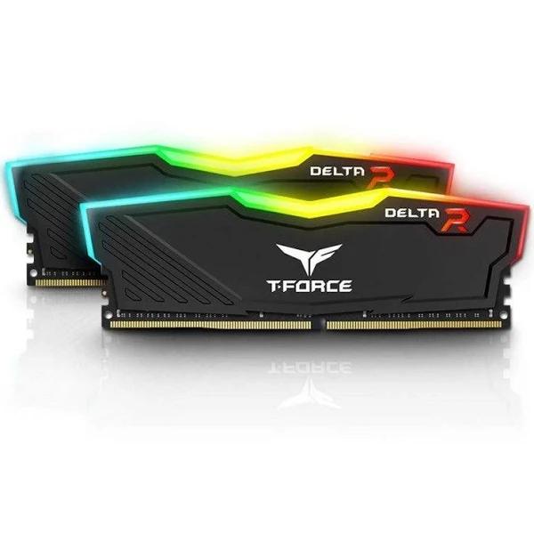 Team TF3D416G3200HC16CDC01 Delta 16GB (2x8GB) 3200MHz Black RGB DDR4 PC RAM Gaming Desktop Memory