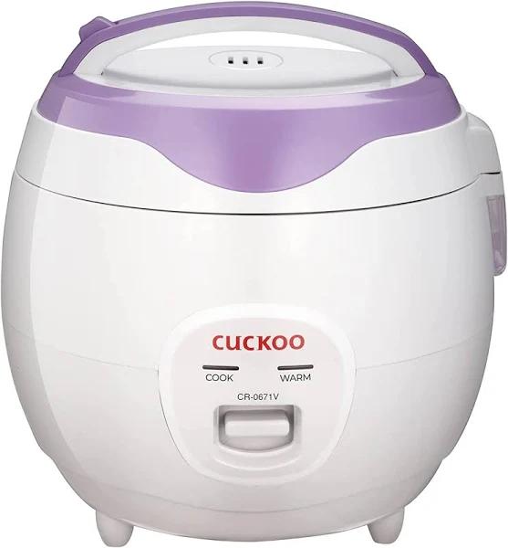 Cuckoo CR-0671V Rice Cooker, 3 Liters / 3.2 Quarts, Violet/White