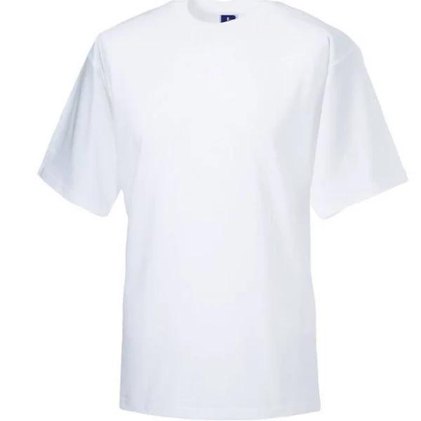 Russell Mens Organic Short-Sleeved T-Shirt White 3XL Cotton Mens T-Shirt