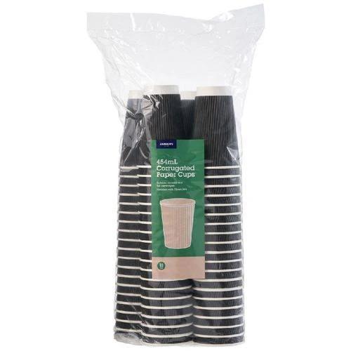 J.Burrows Corrugated Paper Cup 454ml Black