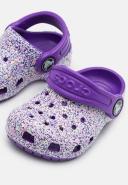 David Jones Crocs Classic Glitter Clog T in Purple, Size 4 US Jnr