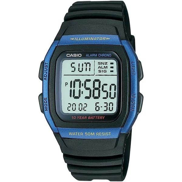 Casio W-96H-2A Black Blue Digital Unisex Sports Watch