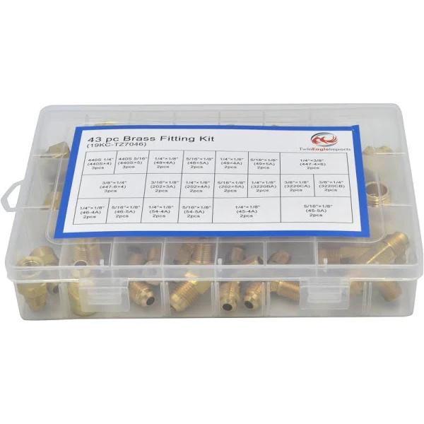 Twin Eagle Imports 43 Piece Brass Fittings Adaptors Grab Kit Assortment