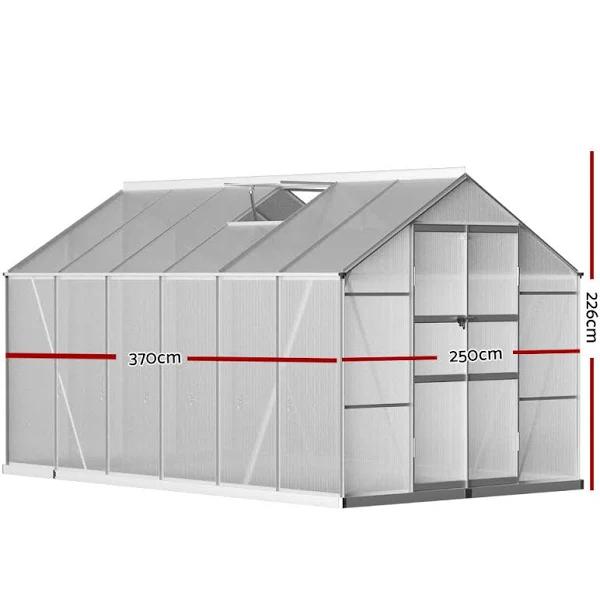 Greenfingers Aluminium Greenhouse Green House Garden Shed Polycarbonate 3.7x2.5M