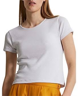 David Jones Jac + Jack Capi Cotton Lycra Short Sleeve T-Shirt in White, Size Large