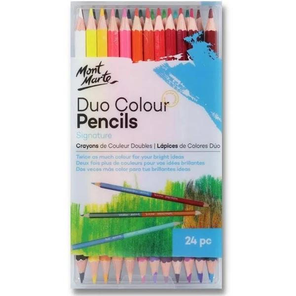 Mont Marte Duo Colour Pencils 24pc Drawing and Sketching Set Quality