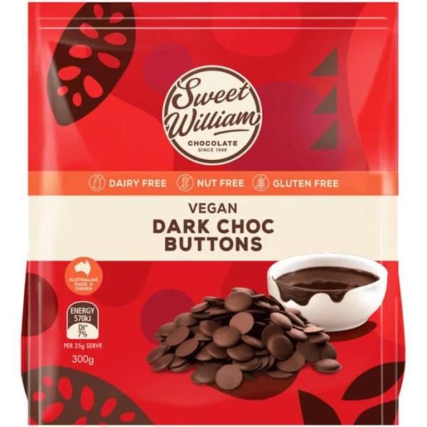 Sweet William Baking Buttons Dark Choc 300g