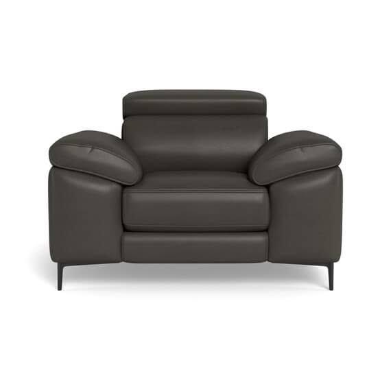 Cora Leather Battery Recliner Armchair Charcoal by Freedom