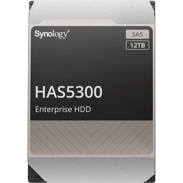 Synology HAS5300-12T Enterprise 12TB HDD SAS 12Gb/s 512e 7200 RPM 256MB Cache 3.5" Internal Hard Drive