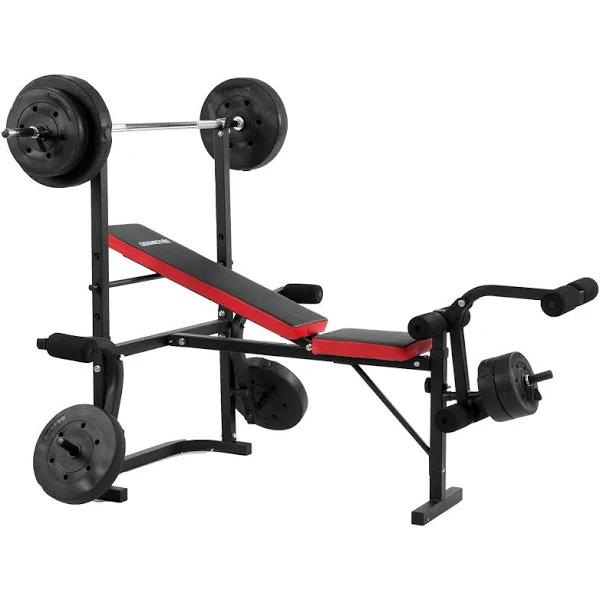 Powertrain Home Gym Workout Bench Press with 67kg Weights