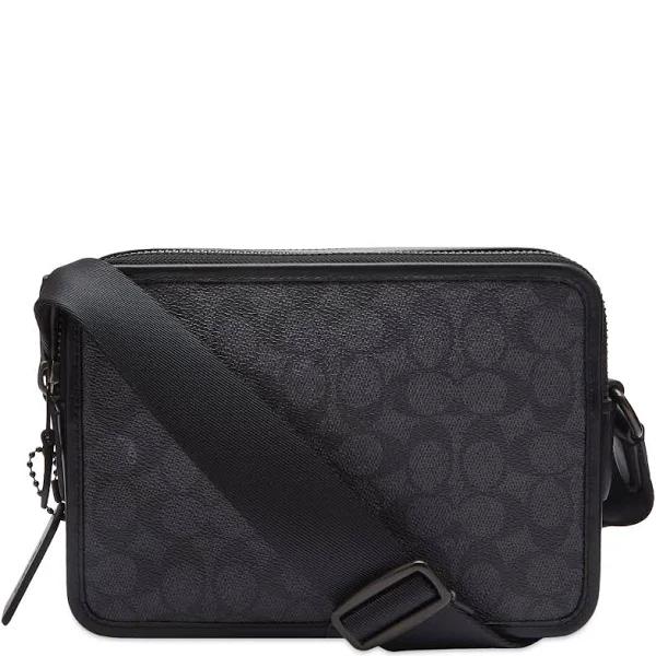 David Jones Coach Charter Crossbody 24 in Signature Canvas in Charcoal