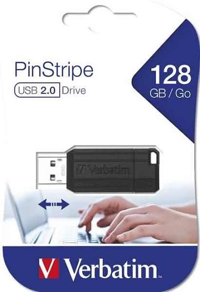 Verbatim 128GB Store 'n' Go Pinstripe USB Drive - Black