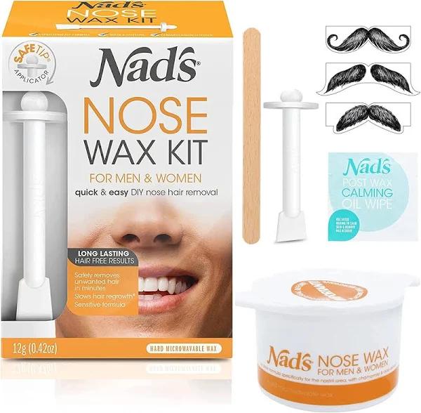 Nads Hair Removal Nose Wax Kit for Men & Women Waxing 12G