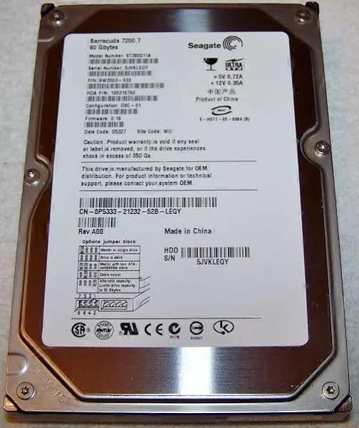 Seagate Barracuda 7200.7 80GB UDMA/100 7200RPM 2MB Ide Hard Drive