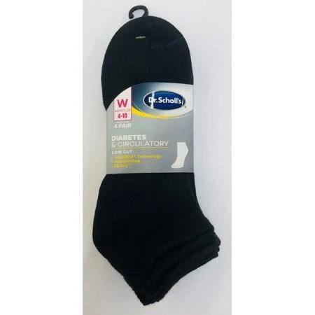 Dr. Scholl's Womens 4 Pack Diabetic & Circulatory Non-Binding Low Cut Socks One