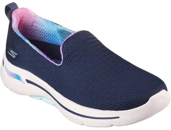 Skechers Go Walk Arch Fit Navy Turquoise Sneakers Navy Turquoise Womens Sneakers Sport Walking Shoes