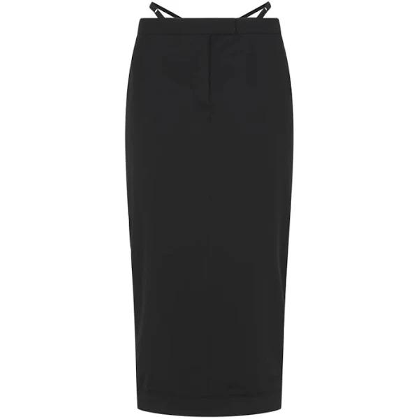 Alexander Wang Women's Fitted Long Skirt in Stretch Tailoring Black - S