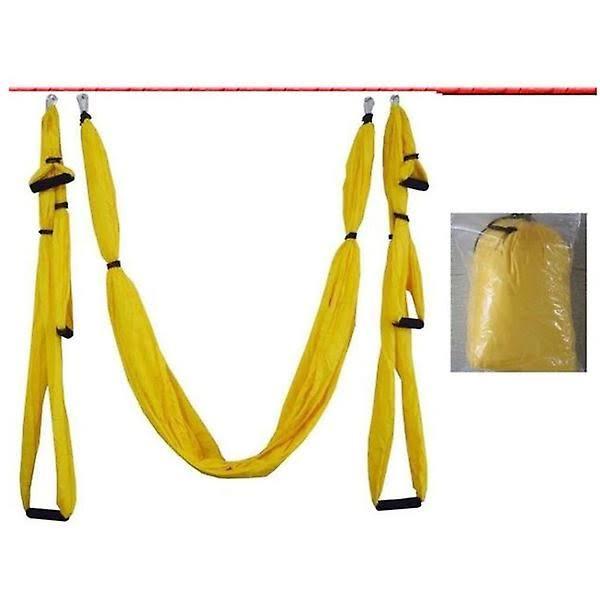 Anti Gravity Aerial Yoga Hammock Hanging Belt Swing Trapeze Home Gym Fitness Exercises - Yellow - AfterPay & zipPay Available