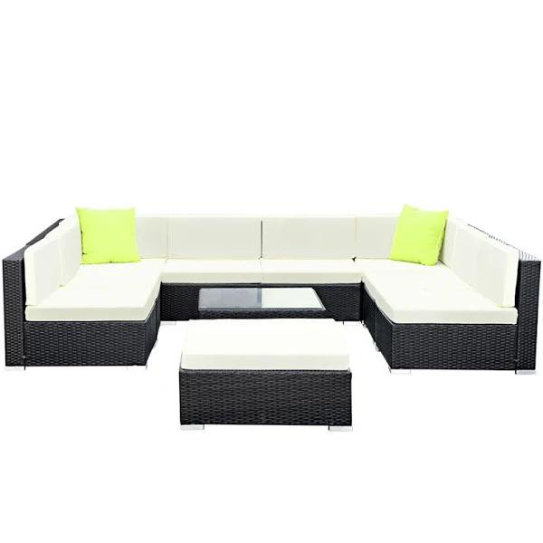 Gardeon 10pc Outdoor Furniture Sofa Set Wicker Garden Patio Lounge