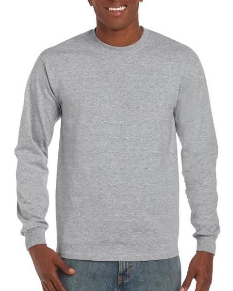 Gildan 2400 Ultra Cotton Long Sleeve T-Shirt Sport Grey - Size: L Colo