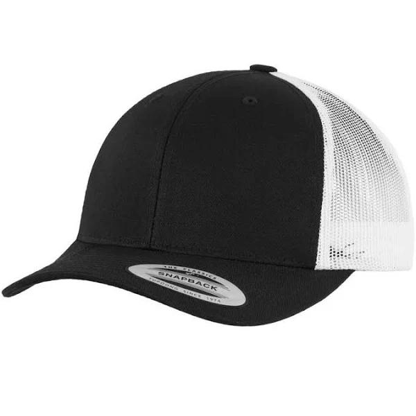 Trucker Style Cap Black/White - Flexfit F6606T