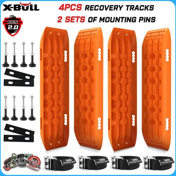 X-BULL 4WD Recovery Tracks 10T 2 Pairs/ Sand tracks/ Mud tracks/ Mounting Bolts Pins Gen 2.0