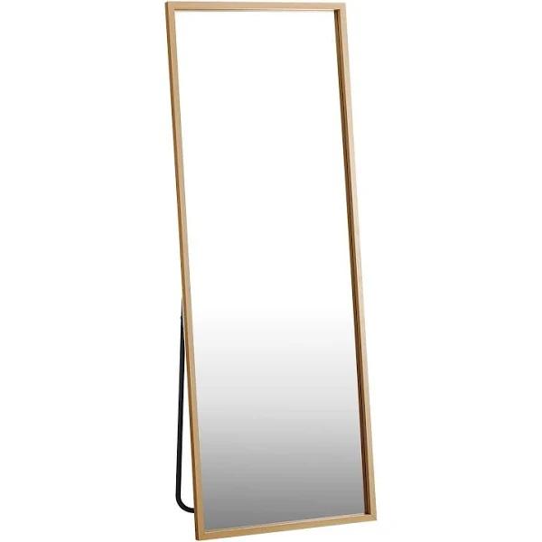 Oikiture 166x60cm Wooden Full Length Mirror Rectangle Floor Mirrors Free Standing