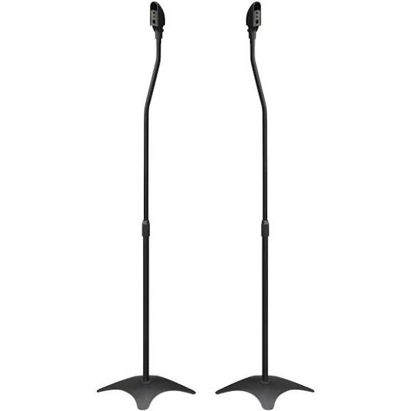 Pair of Black Selby Speaker Stands For Rear Surround Sound Satellite Speakers