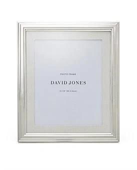 David Jones Henley Plated Grosgrain 8x10 Photo Frame in Silver