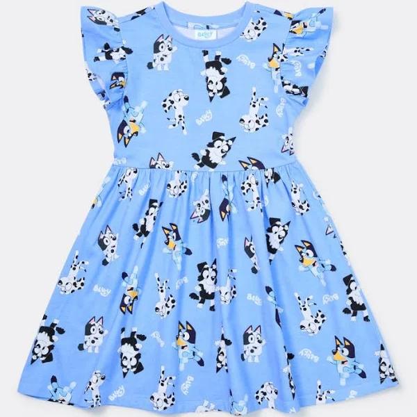 Bluey Kids Print Dress - Blue - Size 1