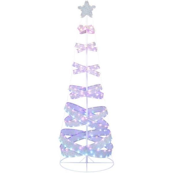 Costway 210 cm Outdoor Spiral Christmas Tree With 341 Led Lights For Party