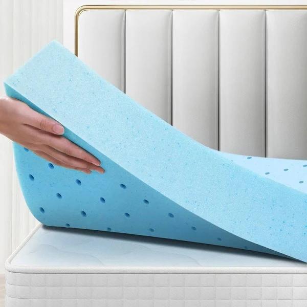 Starry Eucalypt Memory Foam Mattress Topper Cool Gel Ventilated Bed Bamboo Cover 10cm Queen