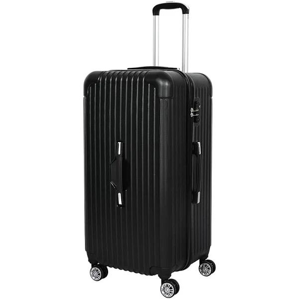 Slimbridge 28" Trunk Luggage Travel Suitcase Travelling Large TSA 4 Wheels Black - AfterPay & zipPay Available