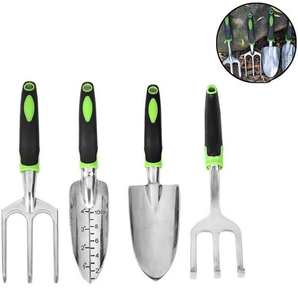 Bestier 4 Pack Garden Tool Set Garden Hand Shovels Aluminum Alloy Garden Trowels With Ergonomic Rubberized Non-slip Grip - AfterPay & zipPay Available