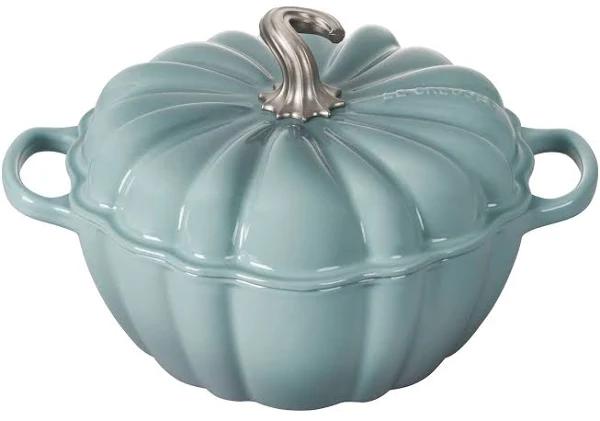 Le Creuset Enameled Cast Iron Figural Pumpkin Cocotte, 4 qt., Sea Salt