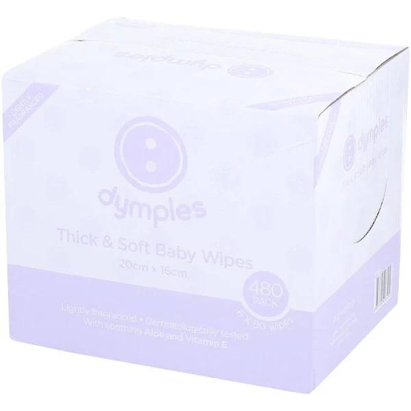 Dymples Thick & Soft Baby Wipes 480 Pack - Lightly Fragranced