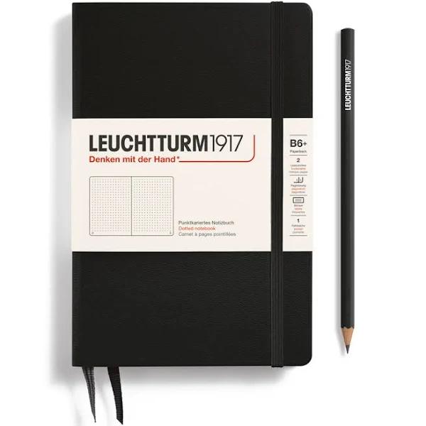 Leuchtturm1917 Slim B6+ Paperback Hardcover Black Dotted Notebook