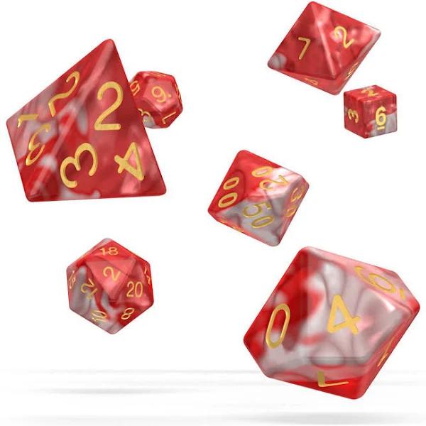 Oakie DOAKIE Dice RPG Set GemiDice - Red Sky (7)