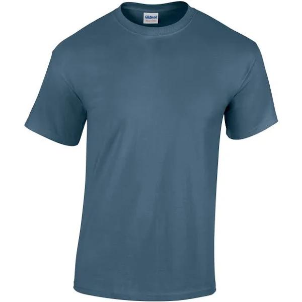 Gildan Mens Heavy Cotton Short Sleeve T-Shirt Indigo Blue Mens T-Shirt