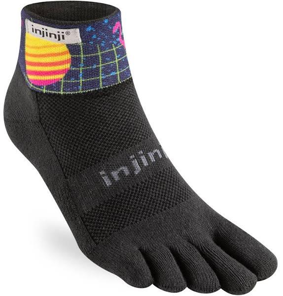 Injinji Spectrum Trail Midweight Mini Crew Running Socks - M / Palm