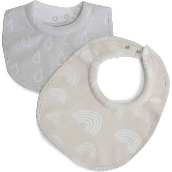 Bubba Blue Nordic 2pk Dribble Bibs Grey/Sand