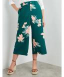 Rockmans Ankle Length Button Trim Linen Blend Pant - Womens - Green Floral Size Medium - AfterPay & zipPay Available