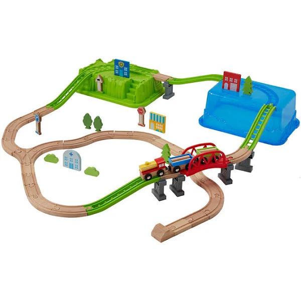 Kmart Wooden Train Set With Storage