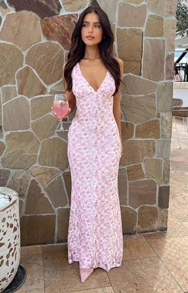 Farida Pink Lace Maxi Dress, 22 | Shop Maxi Dresses by Beginning Boutique