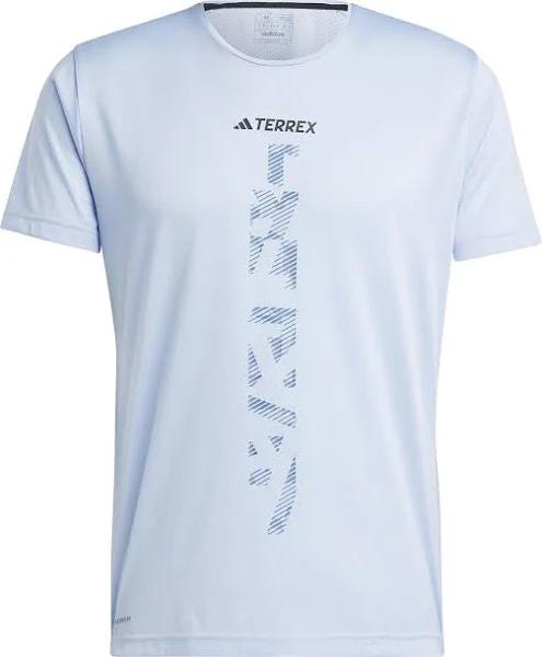 adidas-Terrex Agravic Trail Running Tee-Men-Blue Dawn-S