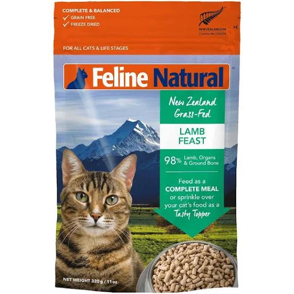 Feline Natural Freeze Dried Cat Food Lamb Feast 320g