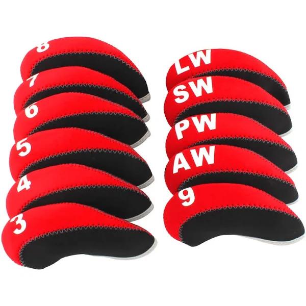 Craftsman Golf 11pcs/set Neoprene Iron Headcover Set With Large No. For All Brands Callaway,Ping,Taylormade,Cobra Etc.