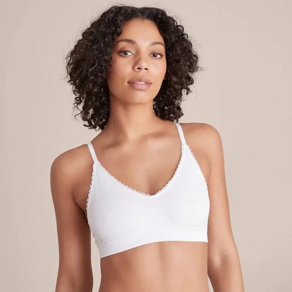 Lily Loves Pointelle Crop Top; Style LCT64071 | White | Size 8