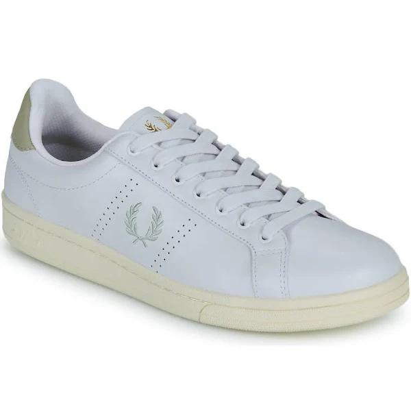 Fred Perry Men's B721 Leather Sneakers in White/Ight Oyster, Size UK 7 | END. Clothing