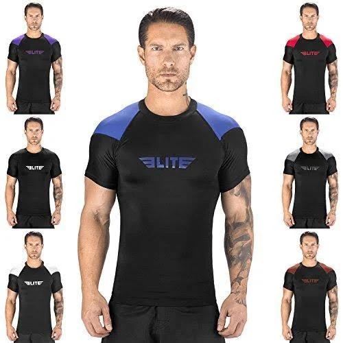 Elite Sports New Item Standard Short Sleeve Compression, MMA, BJJ, No-Gi, Cross Training Rash Guard